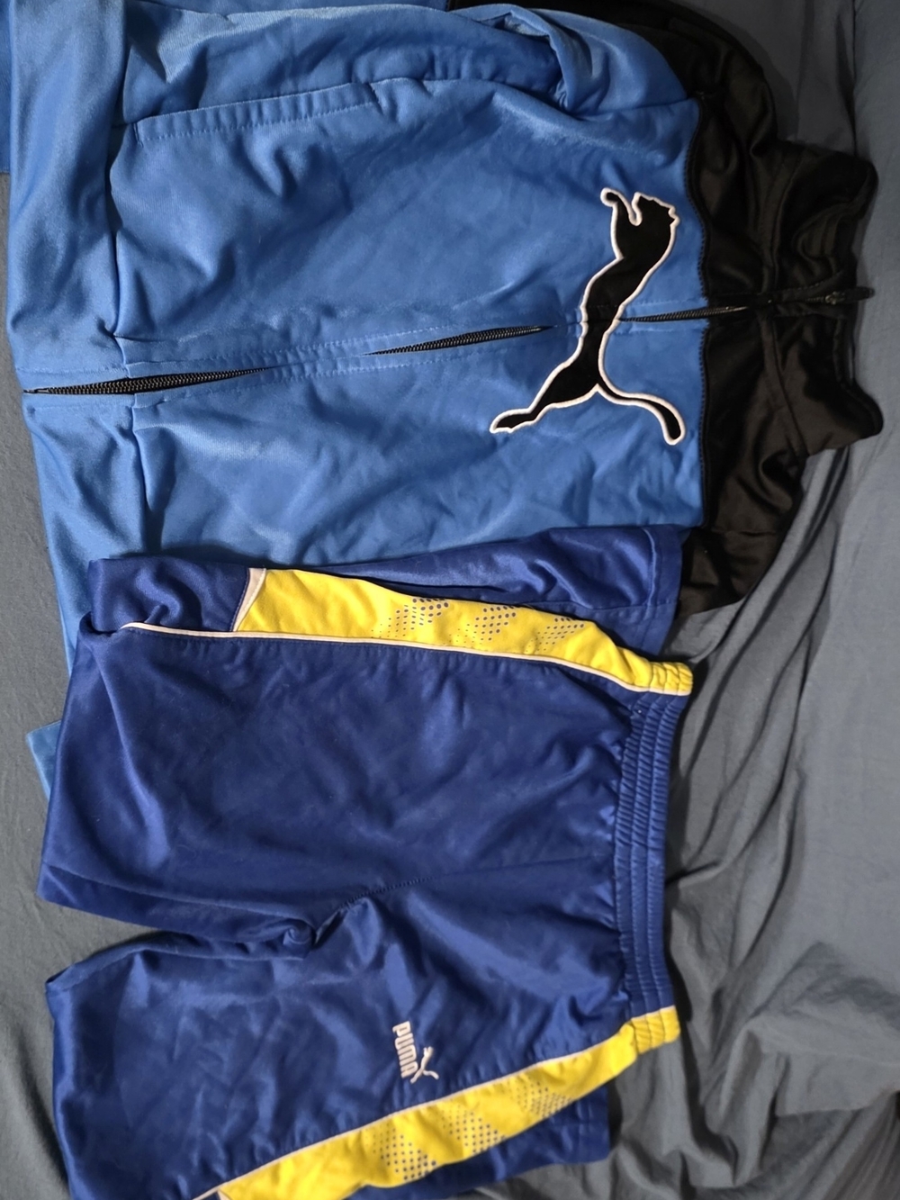 Puma Blue and Yellow Track Jacket and Pants Set